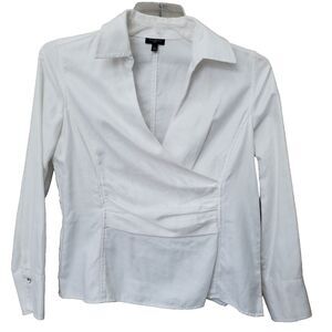 Talbots Classic White Wrap Blouse